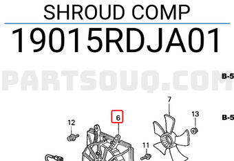Honda 19015RDJA01 SHROUD COMP