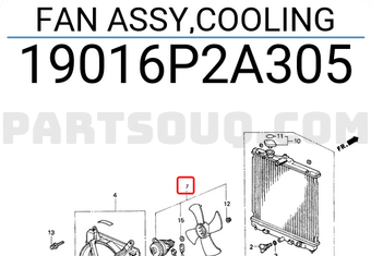 Honda 19016P2A305 FAN ASSY,COOLING