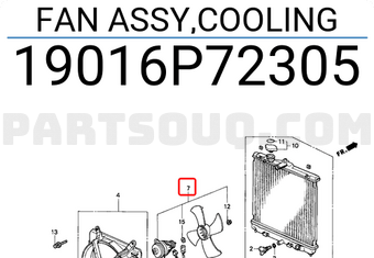 Honda 19016P72305 FAN ASSY,COOLING