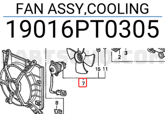 Honda 19016PT0305 FAN ASSY,COOLING