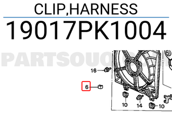 Honda 19017PK1004 CLIP,HARNESS