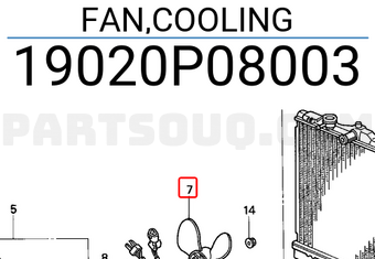 Honda 19020P08003 FAN,COOLING