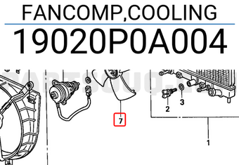 Honda 19020P0A004 FANCOMP,COOLING