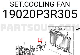 Honda 19020P3R305 SET,COOLING FAN