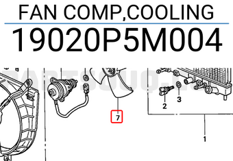 Honda 19020P5M004 FAN COMP,COOLING