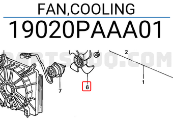 Honda 19020PAAA01 FAN,COOLING