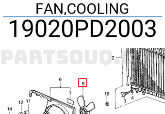Honda 19020PD2003 FAN,COOLING
