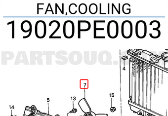 Honda 19020PE0003 FAN,COOLING