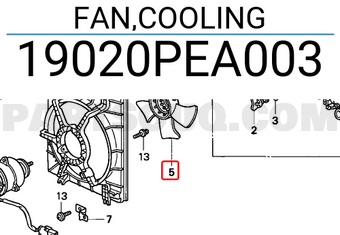 Honda 19020PEA003 FAN,COOLING