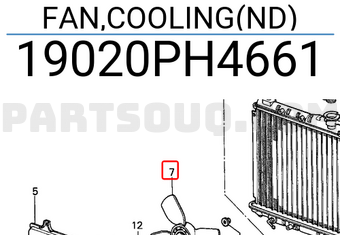 Honda 19020PH4661 FAN,COOLING(ND)