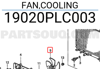 Honda 19020PLC003 FAN,COOLING