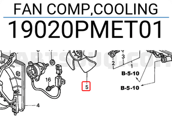 Honda 19020PMET01 FAN COMP,COOLING