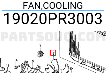 Honda 19020PR3003 FAN,COOLING