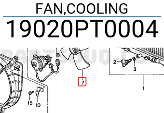 Honda 19020PT0004 FAN,COOLING