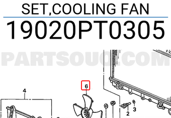 Honda 19020PT0305 SET,COOLING FAN