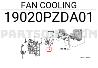 Honda 19020PZDA01 FAN COOLING