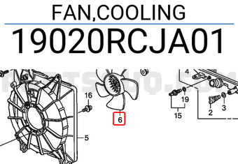 Honda 19020RCJA01 FAN,COOLING