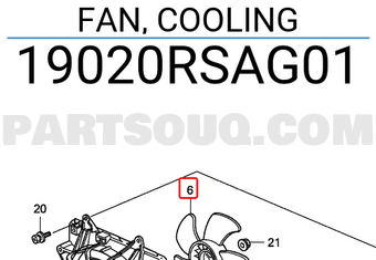 Honda 19020RSAG01 FAN, COOLING