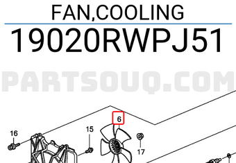 Honda 19020RWPJ51 FAN,COOLING