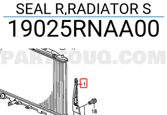 Honda 19025RNAA00 SEAL R,RADIATOR S