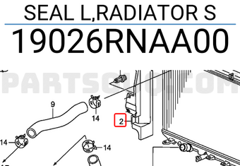 Honda 19026RNAA00 SEAL L,RADIATOR S