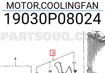 Honda 19030P08024 MOTOR,COOLINGFAN