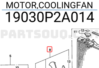 Honda 19030P2A014 MOTOR,COOLINGFAN