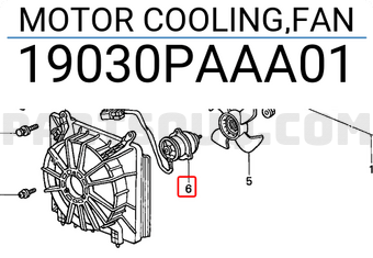 Honda 19030PAAA01 MOTOR COOLING,FAN