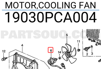Honda 19030PCA004 MOTOR,COOLING FAN