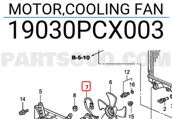 Honda 19030PCX003 MOTOR,COOLING FAN