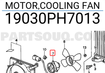 Honda 19030PH7013 MOTOR,COOLING FAN