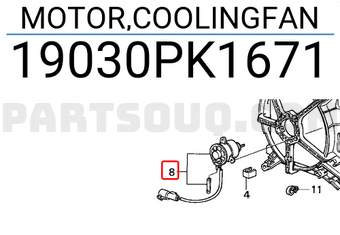 Honda 19030PK1671 MOTOR,COOLINGFAN