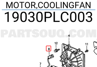 Honda 19030PLC003 MOTOR,COOLINGFAN