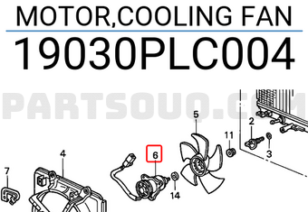Honda 19030PLC004 MOTOR,COOLING FAN