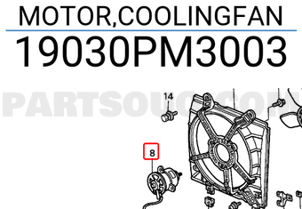 Honda 19030PM3003 MOTOR,COOLINGFAN