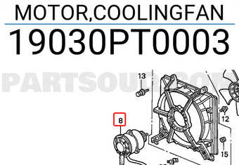 Honda 19030PT0003 MOTOR,COOLINGFAN
