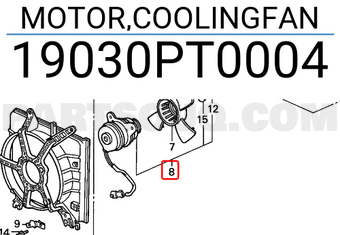 Honda 19030PT0004 MOTOR,COOLINGFAN