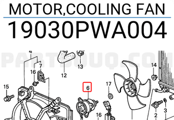 Honda 19030PWA004 MOTOR,COOLING FAN
