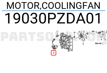 Honda 19030PZDA01 MOTOR,COOLINGFAN