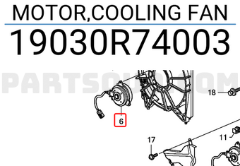 Honda 19030R74003 MOTOR,COOLING FAN