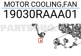 Honda 19030RAAA01 MOTOR COOLING,FAN