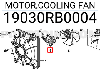 Honda 19030RB0004 MOTOR,COOLING FAN