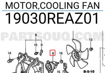 Honda 19030REAZ01 MOTOR,COOLING FAN