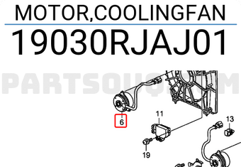 Honda 19030RJAJ01 MOTOR,COOLINGFAN