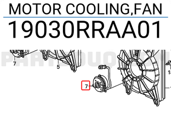 Honda 19030RRAA01 MOTOR COOLING,FAN