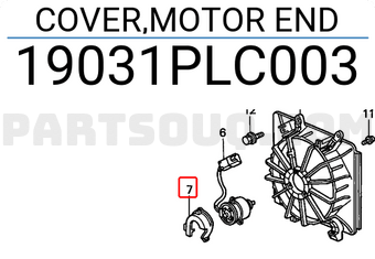Honda 19031PLC003 COVER,MOTOR END