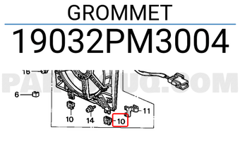 Honda 19032PM3004 GROMMET