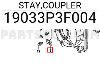 Honda 19033P3F004 STAY,COUPLER