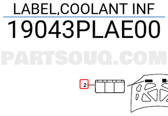 Honda 19043PLAE00 LABEL,COOLANT INF