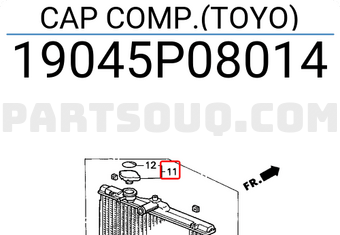 Honda 19045P08014 CAP COMP.(TOYO)